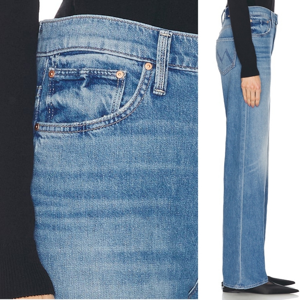 NWT Mother Denim The Dodger Sneak Wide Leg Blue Jeans 27 Tomorrow Never Knows - Picture 5 of 16